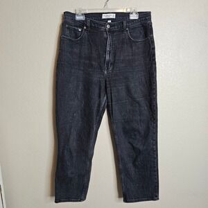 Abercrombie & Fitch Curve Love Ankle Straight Ultra High Rise Black Jeans 32 14R